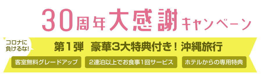 30周年特別限定プラン＋3大特典！～コロナに負けるな！沖縄旅行特集