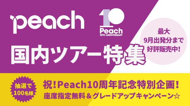 Peach利用沖縄 石垣 北海道 九州 東北 新潟国内旅行ーニーズツアー格安旅行